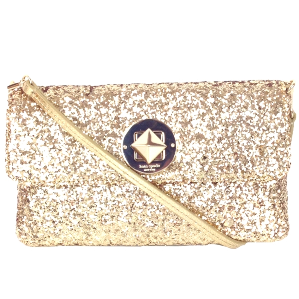 48. Kate Spade Gold Glitter Crossbody Bag